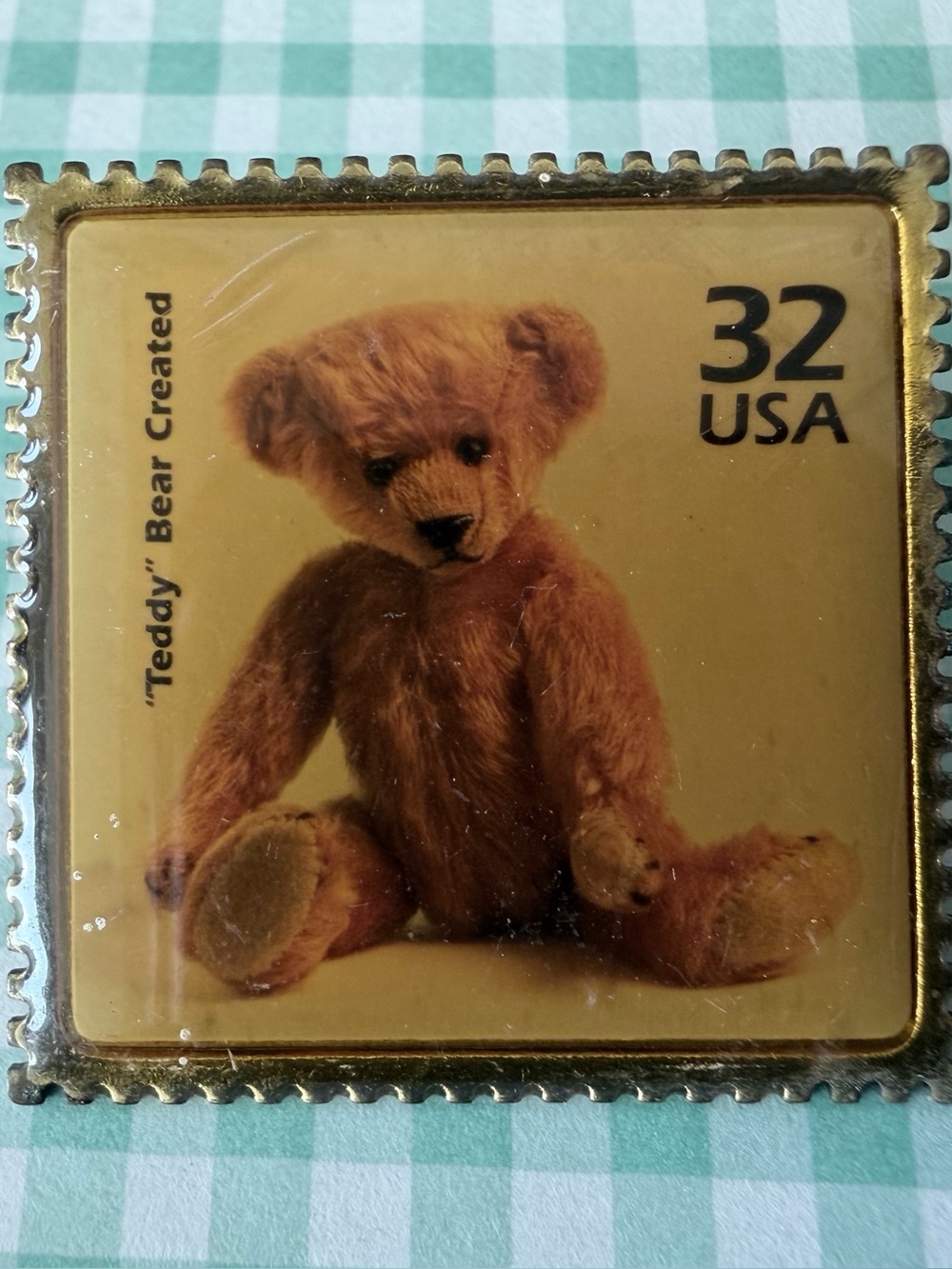 Vintage USPS Collectible Teddy Bear Stamp Pin